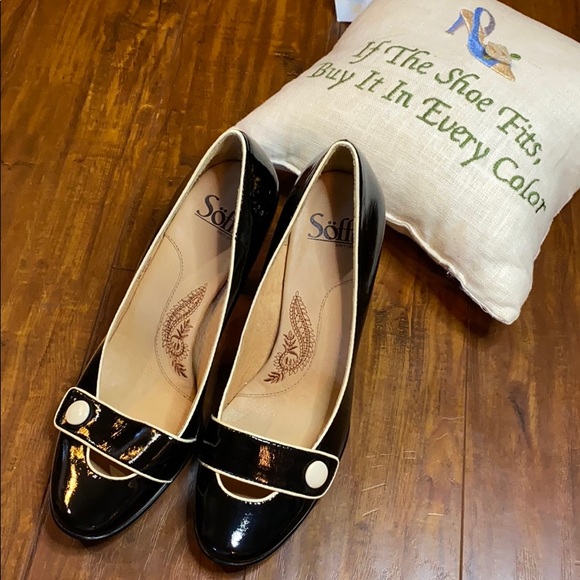 Sofft Shoes - Sofft black & white soft leather Mary Jane heels